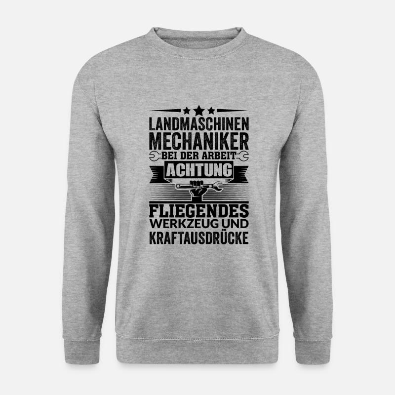 Landmaschinenmechaniker Spruch - Unisex Pullover - Weißgrau meliert