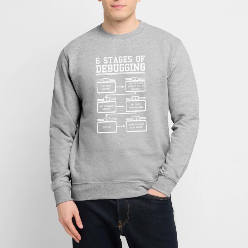 6 Stages of Debugging Programmer Software Unisex Sweatshirt