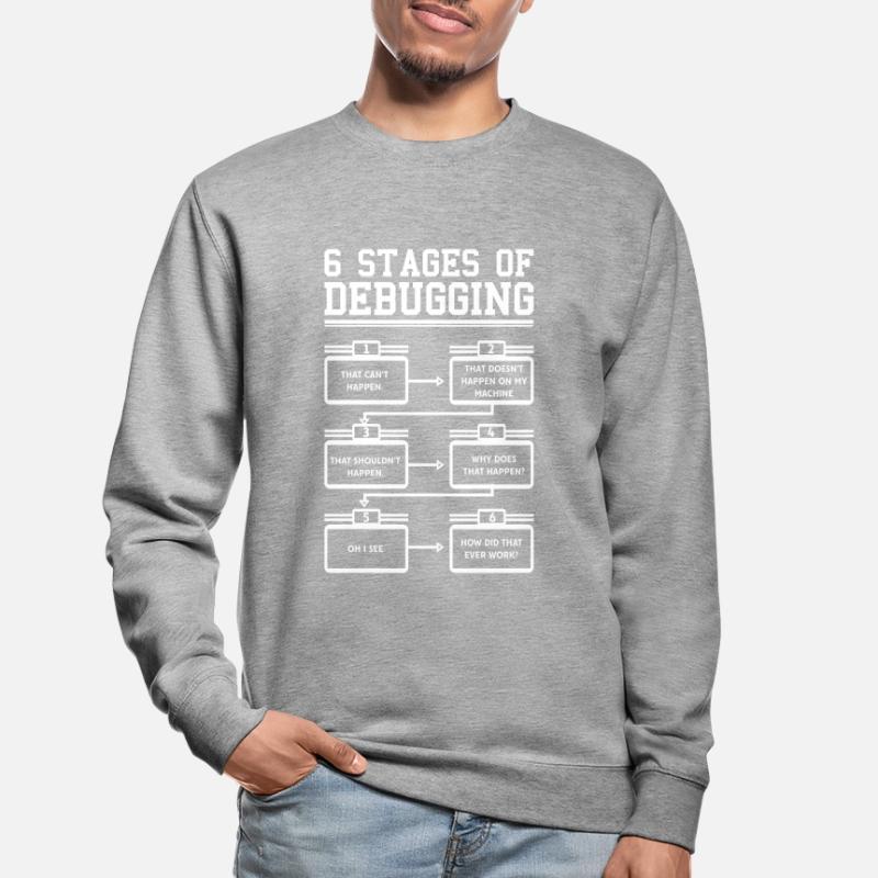 6 Stages of Debugging Programmer Software Unisex Sweatshirt