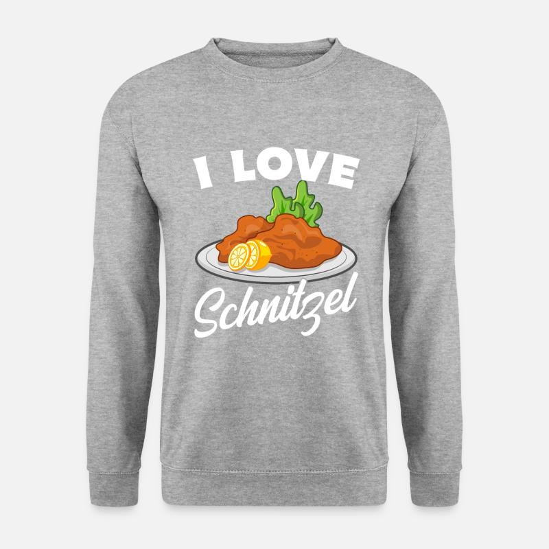 I love Schnitzel - Unisex Pullover - Weißgrau meliert