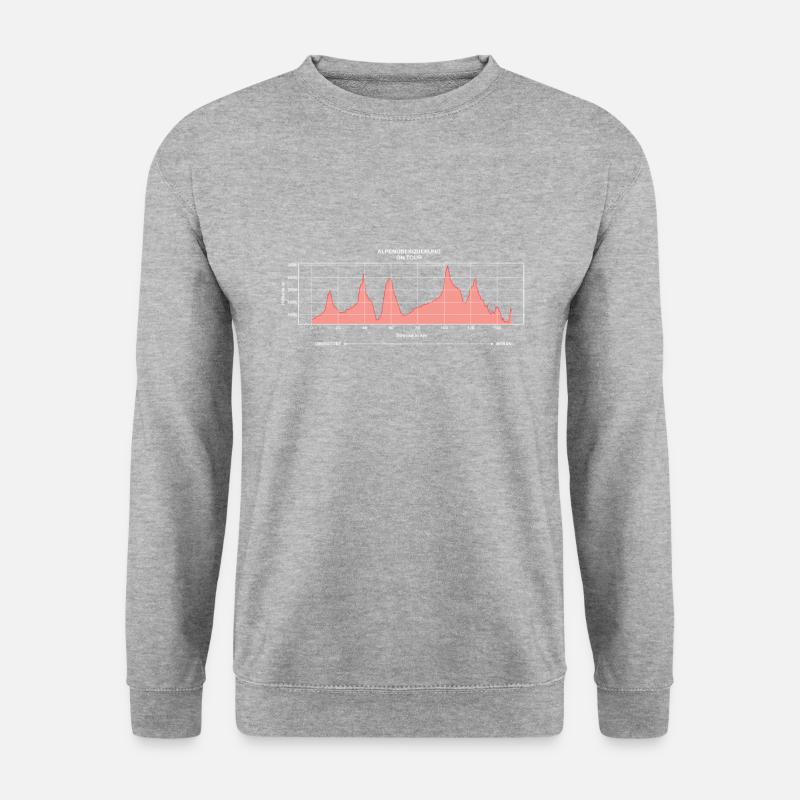 Alpenüberquerung Fernwanderweg E5 - Unisex Pullover - Weißgrau meliert