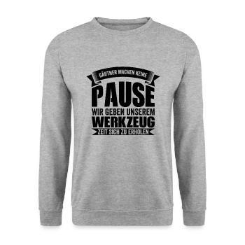 Lustiger Gärtner Spruch - Unisex Pullover - Weißgrau meliert - Vorne - Alina (178cm) & Michal (187cm)