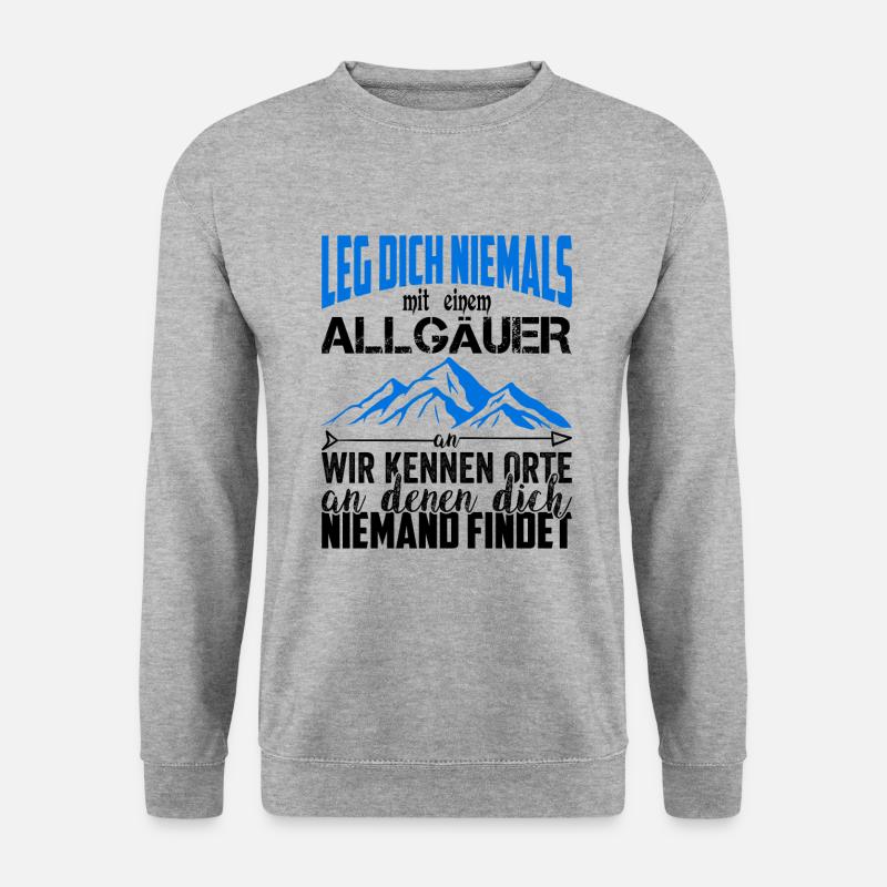 Allgäu Allgäuer Oberbayern Alpen Geschenkidee - Unisex Pullover - Weißgrau meliert