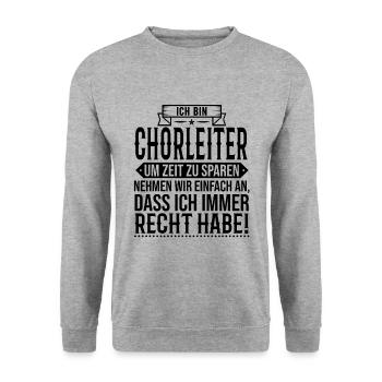 Chorleiter Dirigent Chor Gesangschor - Unisex Pullover - Weißgrau meliert - Vorne - Alina (178cm) & Michal (187cm)