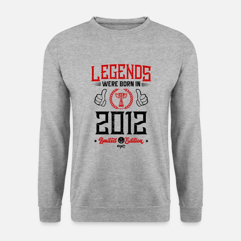 Born in 2012 Legends - Unisex Pullover - Weißgrau meliert