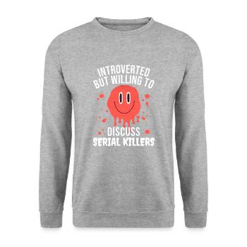 True Crime Serienmörder TV Show Realität - Unisex Pullover - Weißgrau meliert - Vorne - Alina (178cm) & Michal (187cm)
