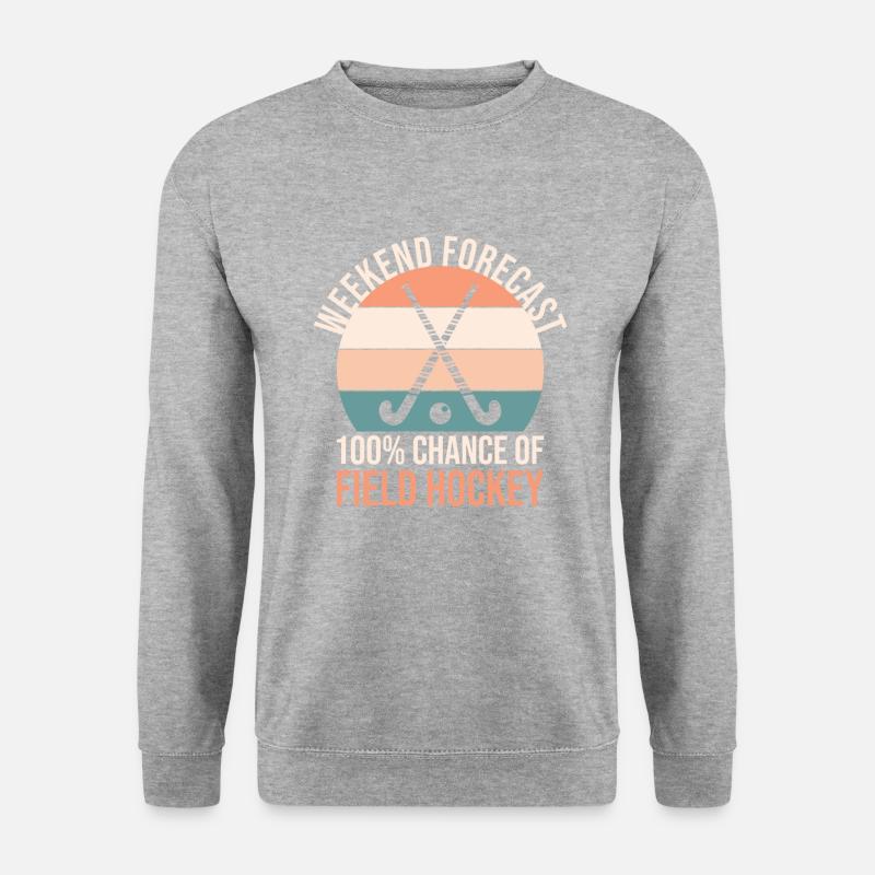 Wochenendvorhersage 100% Feldhockey - Unisex Pullover - Weißgrau meliert