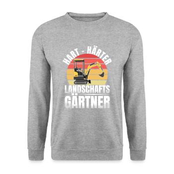 Hart Härter Landshaftsgärtner Gartenbau - Unisex Pullover - Weißgrau meliert - Vorne - Alina (178cm) & Michal (187cm)