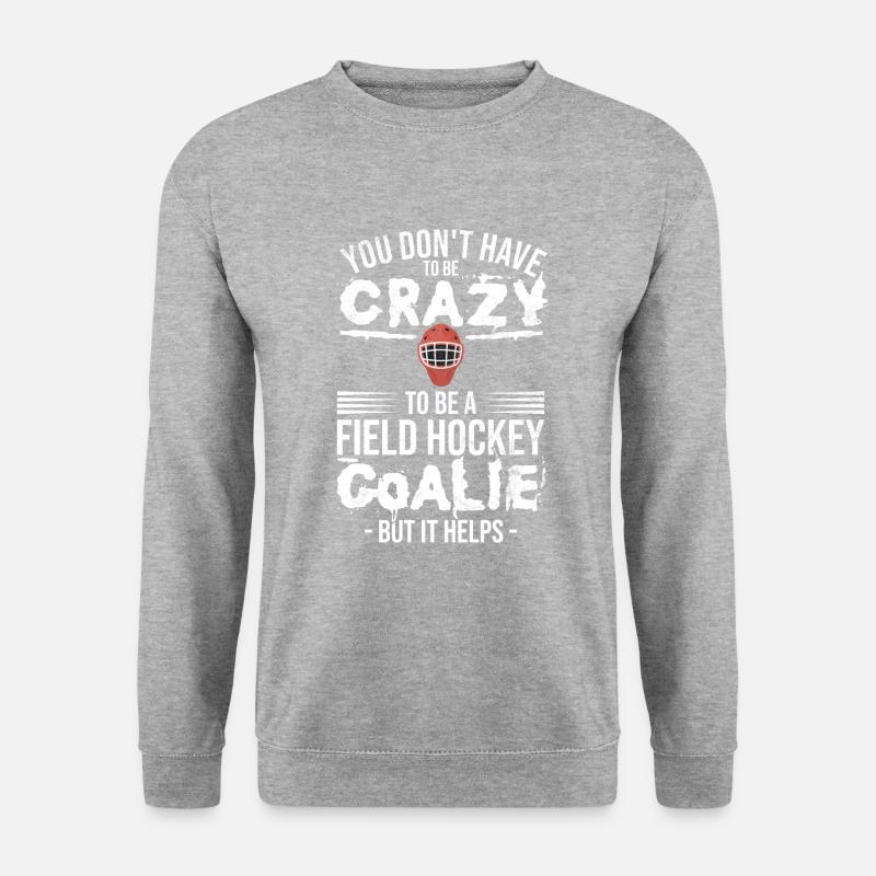 Verrückter Feldhockey-Torwart - Unisex Pullover - Weißgrau meliert