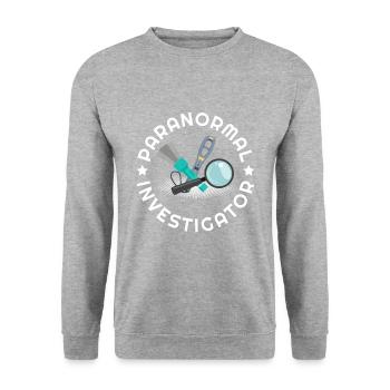 Geisterjäger und paranormaler Ermittler - Unisex Pullover - Weißgrau meliert - Vorne - Alina (178cm) & Michal (187cm)