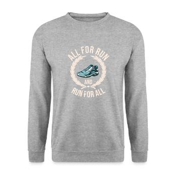 Love Running Zitat - Laufen Läufer - Unisex Pullover - Weißgrau meliert - Vorne - Alina (178cm) & Michal (187cm)