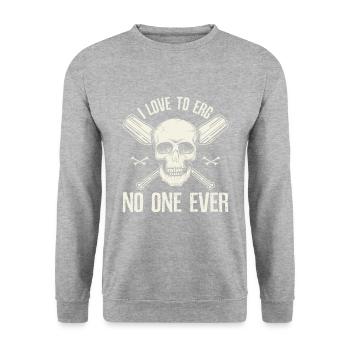Ich liebe Erg Niemand jemals Ruderer Ruderer - Unisex Pullover - Weißgrau meliert - Vorne - Alina (178cm) & Michal (187cm)