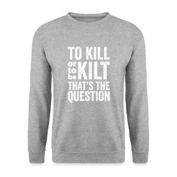 Schottischer Kilt Tracht - Schottenrock Schottland - Unisex Pullover - Weißgrau meliert - Vorne - Alina (178cm) & Michal (187cm)