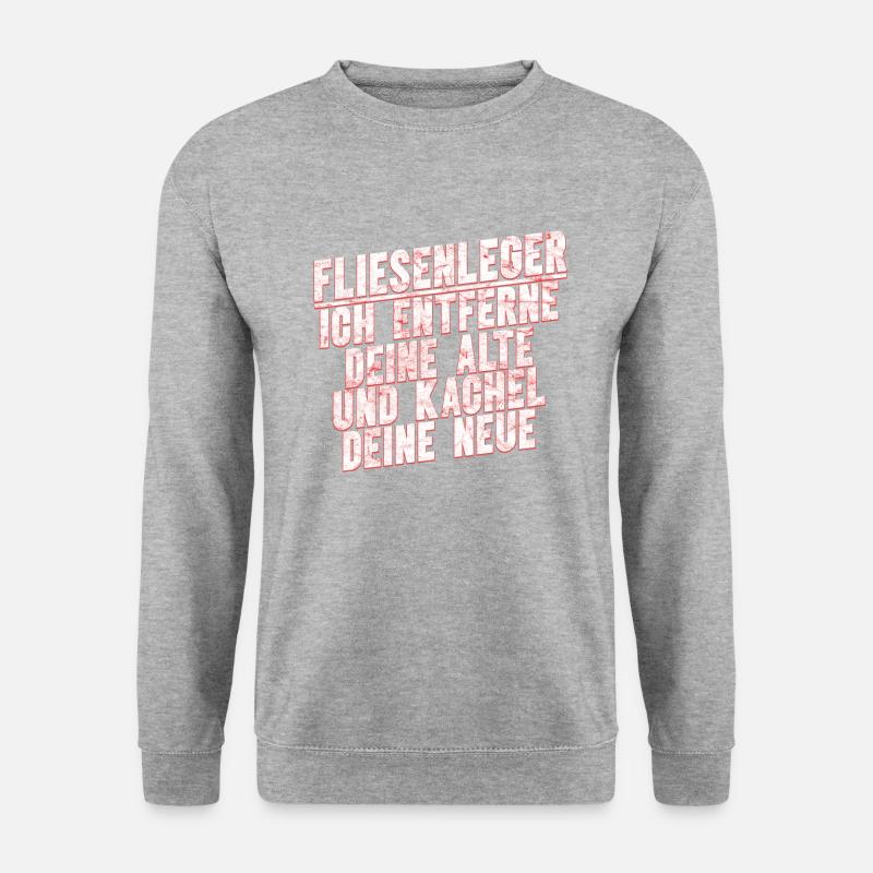 Fliesenleger Fliesen Handwerker - Unisex Pullover - Weißgrau meliert