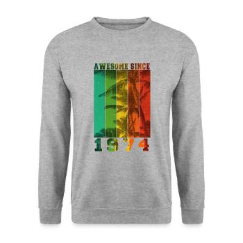 Génial depuis 1974 - Sweat-shirt Unisexe - gris chiné - Devant - Alina (178cm) & Michal (187cm)
