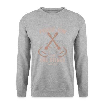 Lobe Ihn Mit Den Saiten Christliche Kirchenmusik - Unisex Pullover - Weißgrau meliert - Vorne - Alina (178cm) & Michal (187cm)