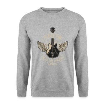 Lobe Ihn Mit Den Saiten Christliche Kirchenmusik - Unisex Pullover - Weißgrau meliert - Vorne - Alina (178cm) & Michal (187cm)