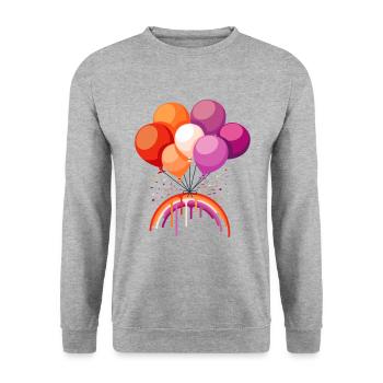 Ballon Lesbischer Stolz - Unisex Pullover - Weißgrau meliert - Vorne - Alina (178cm) & Michal (187cm)