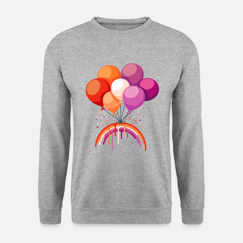 Ballon Lesbischer Stolz - Unisex Pullover - Weißgrau meliert