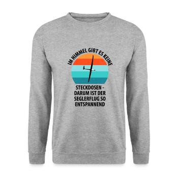 Segelflieger Segelfliegen Segelflugzeug Fliegen - Unisex Pullover - Weißgrau meliert - Vorne - Alina (178cm) & Michal (187cm)