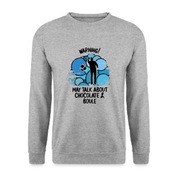 Boule Petanque Boccia Boules Schokolade - Unisex Pullover - Weißgrau meliert - Vorne - Alina (178cm) & Michal (187cm)