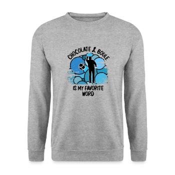 Boule Petanque Boccia Boules Schokolade - Unisex Pullover - Weißgrau meliert - Vorne - Alina (178cm) & Michal (187cm)
