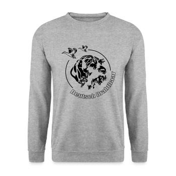 Deutsch Drahthaar Jagdhund Jagdhunde Wilsigns - Unisex Pullover - Weißgrau meliert - Vorne - Alina (178cm) & Michal (187cm)