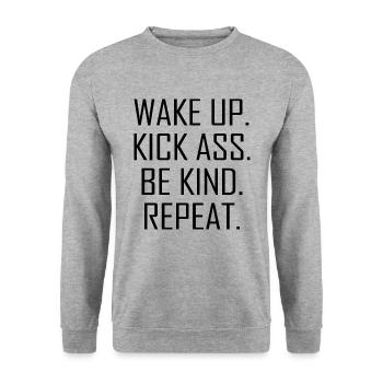 T-shirt de motivation Gym Nouveau cadeau best-seller - Sweat-shirt Unisexe - gris chiné - Devant - Alina (178cm) & Michal (187cm)