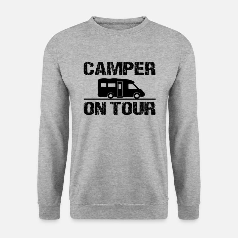Camping - Unisex Pullover - Weißgrau meliert