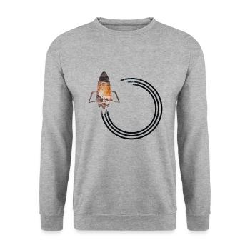 Rakete - Unisex Pullover - Weißgrau meliert - Vorne - Alina (178cm) & Michal (187cm)
