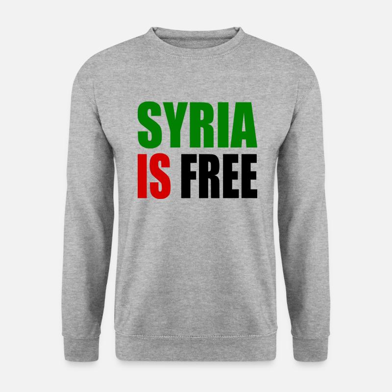 syrien - syria is free - Unisex Pullover - Weißgrau meliert