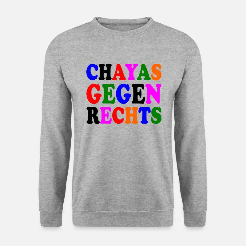 chayas gegen rechts - Unisex Pullover - Weißgrau meliert