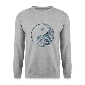 Yin Yang - Unisex Sweatshirt - salt & pepper - Front - Alina (178cm) & Michal (187cm)