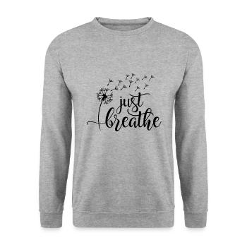 Just Breathe - Unisex Pullover - Weißgrau meliert - Vorne - Alina (178cm) & Michal (187cm)