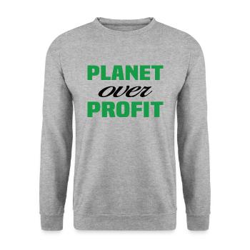 Planet Over Profit - Unisex Sweatshirt - salt & pepper - Front - Alina (178cm) & Michal (187cm)