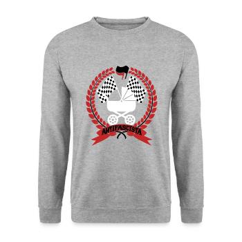 baby of antifa - Unisex Sweatshirt - salt & pepper - Front - Alina (178cm) & Michal (187cm)