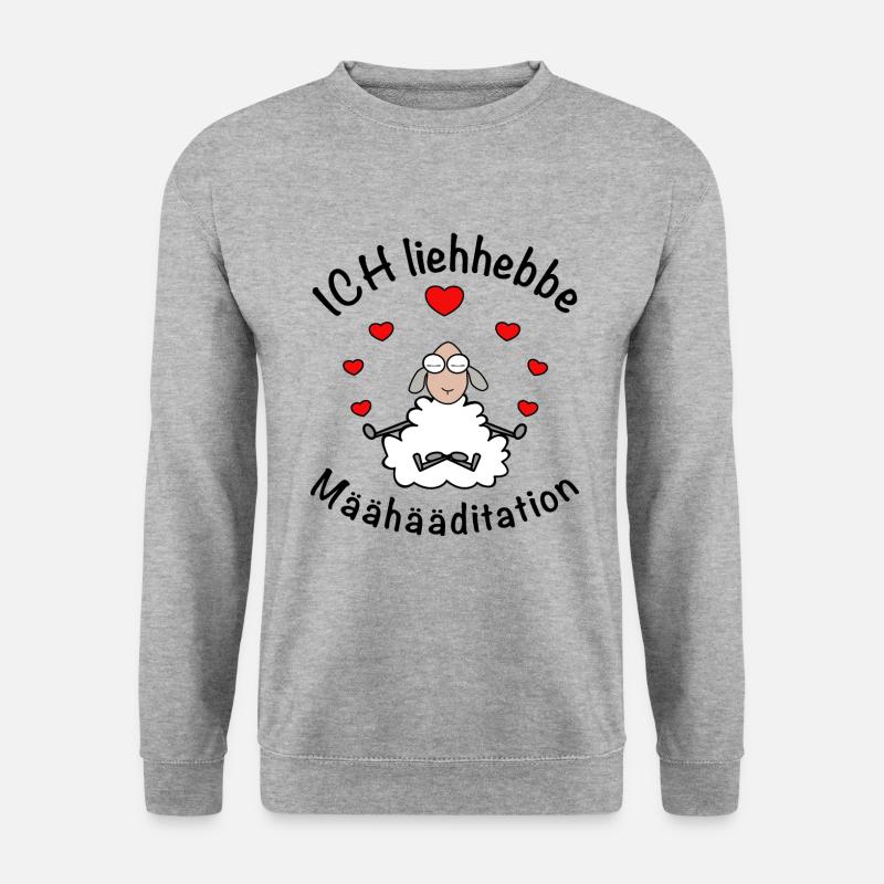 Ich liebe Meditation - Unisex Pullover - Weißgrau meliert