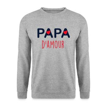 Papa d'amour Le Seul Celui Qui Déchire - Sweat-shirt Unisexe - gris chiné - Devant - Alina (178cm) & Michal (187cm)