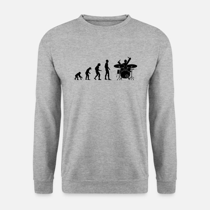 drummer evolution - Unisex Pullover - Weißgrau meliert