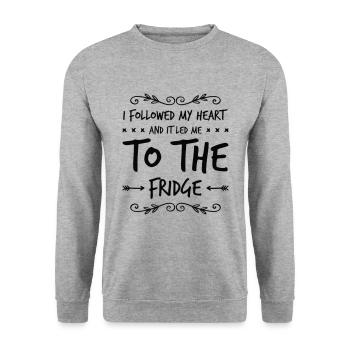I Followed My Heart And It Led Me To The Fridge - Unisex Sweatshirt - salt & pepper - Front - Alina (178cm) & Michal (187cm)
