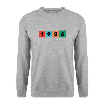 1986 Limited Edition - Unisex Pullover - Weißgrau meliert - Vorne - Alina (178cm) & Michal (187cm)
