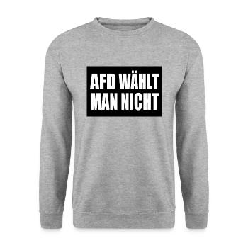 afd wählt man nicht - Unisex Pullover - Weißgrau meliert - Vorne - Alina (178cm) & Michal (187cm)
