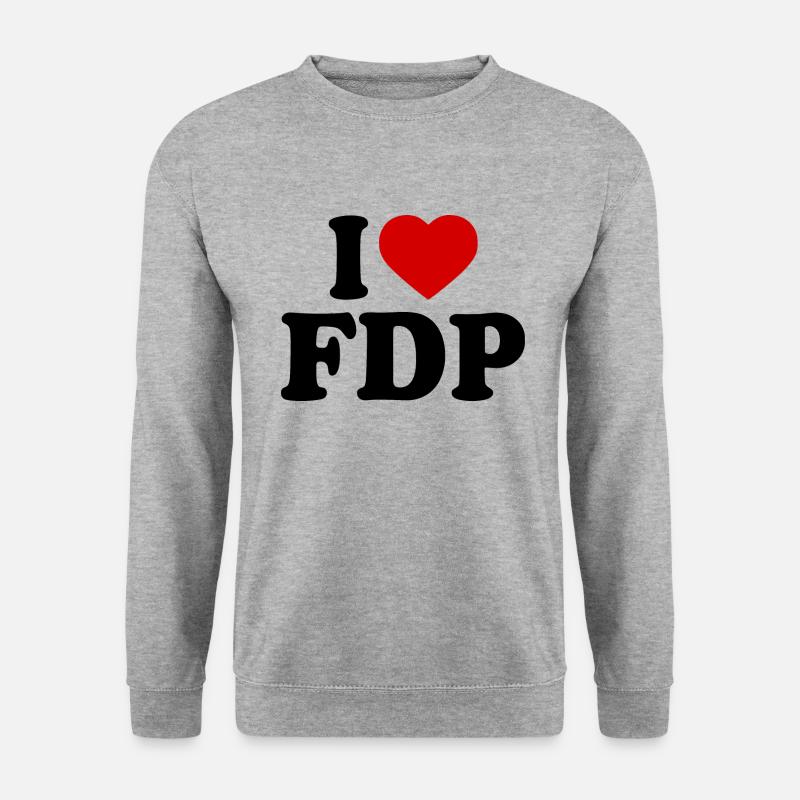 I love fdp - Unisex Pullover - Weißgrau meliert