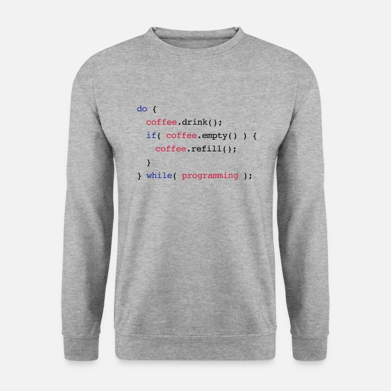 Code Coffee Refill Programming - Unisex Pullover - Weißgrau meliert
