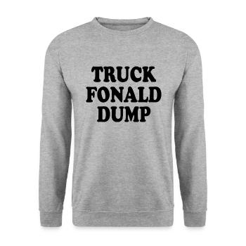 truck fonald dump - Unisex Pullover - Weißgrau meliert - Vorne - Alina (178cm) & Michal (187cm)