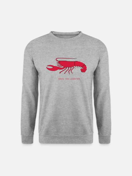 lobster - Unisex Pullover - Weißgrau meliert
