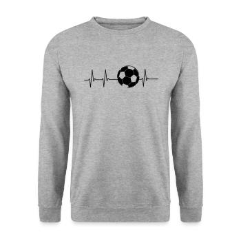 Herzschlag Fußball - Unisex Pullover - Weißgrau meliert - Vorne - Alina (178cm) & Michal (187cm)