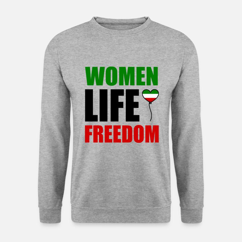 Women life freedom - Unisex Pullover - Weißgrau meliert
