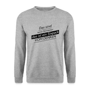 witzige geschenkidee - Unisex Pullover - Weißgrau meliert - Vorne - Alina (178cm) & Michal (187cm)