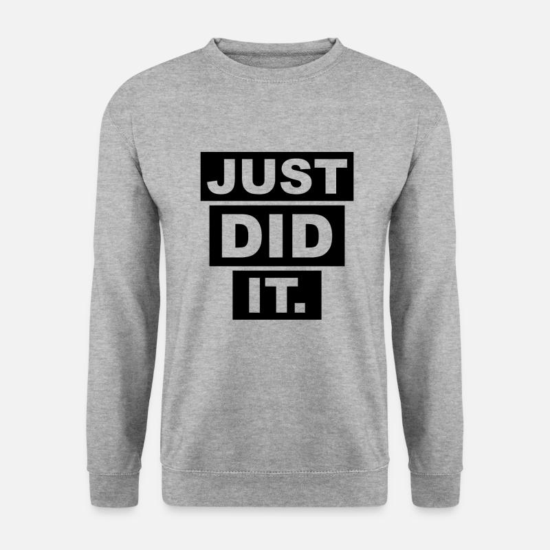 JUST DID IT - Unisex Pullover - Weißgrau meliert
